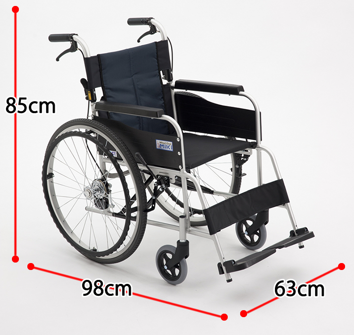 自走用車椅子ＵＳＧ－１ 背折れ式・介助ブレーキ付・ノーパンクタイヤ 